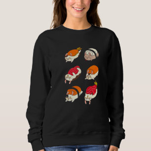 Sweatshirt Chiens de Guinée Sushi Style Animal Guinéen Cochon
