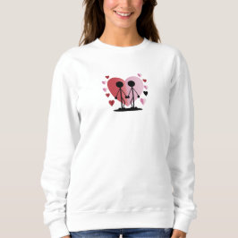 Sweatshirt Chiffres de la Saint Valentin tenant la main