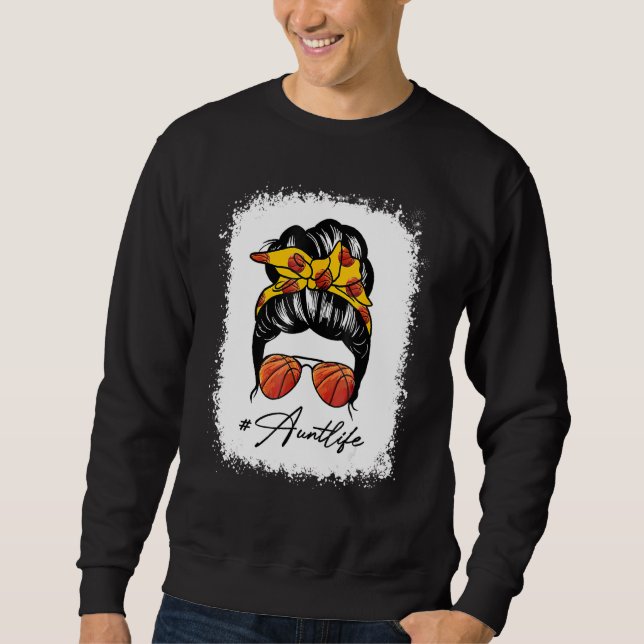 Sweatshirt Chignon Décoiffé Tante Vie Basketball  Fête des Mè (Devant)