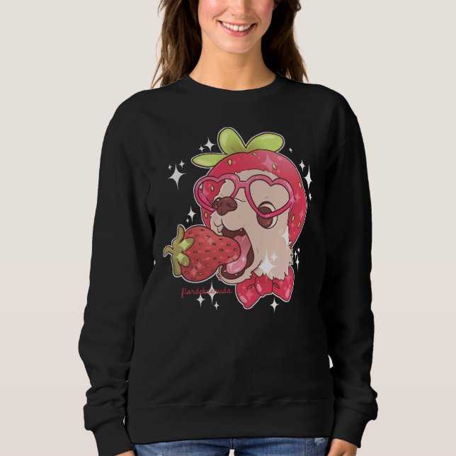 Sweatshirt Chihuahua aux fraises (Devant)