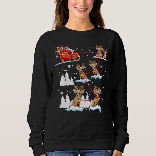 Sweatshirt Chihuahua Christmas Pajama Reindeer Chien (Devant)