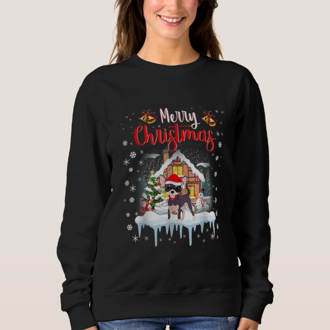 Sweatshirt chihuahua santa hat joyeux amoureux des chiens de  (Devant)