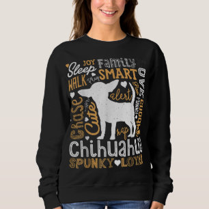 Sweatshirt Chihuahua Typographie Mot Art Drôle Chien Amusant