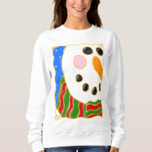 Sweatshirt Chilily Snowman Art de Noël Abstrait à porter