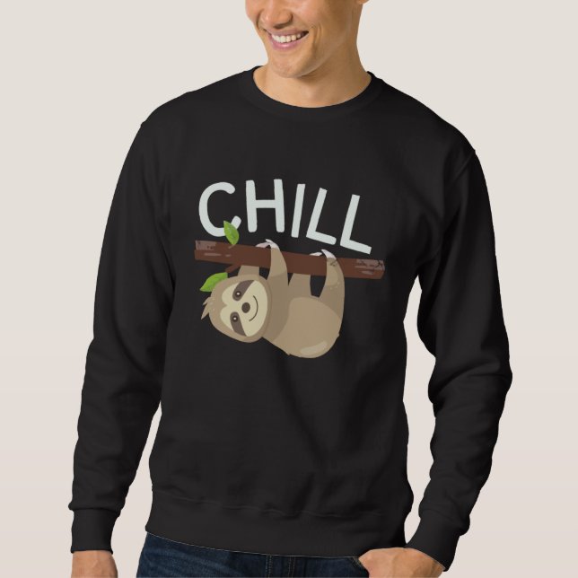 Sweatshirt Chill Outfit Lazy Sloth  Relaxing (Devant)