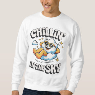 Sweatshirt Chillin' in the Sky Retro Cloud Design pour l'été