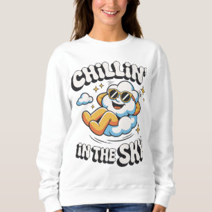 Sweatshirt Chillin' in the Sky Retro Cloud Design pour l'été