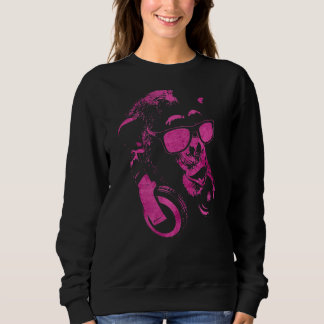 Sweatshirt Chimie De Singe Avec Lunettes De Soleil Et Casque 