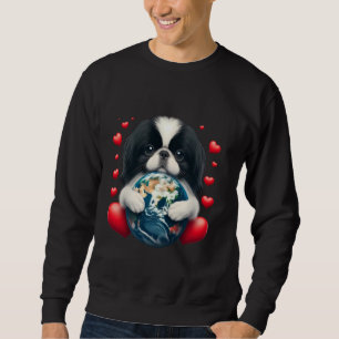 Sweatshirt Chin Japonais Jour de la Terre Câlin Amour Proprié