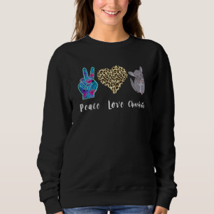 Sweatshirt Chinchilla Leopard Heart Love Paix Chinchilla Pet