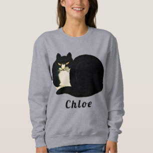 Sweatshirt Chine vintage dynastie Qing Manchu noir Chat