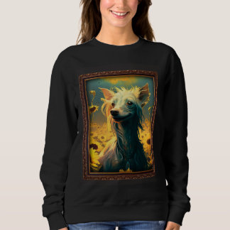 Sweatshirt Chinese Crested Painting Sunflower Flower Mom Wome