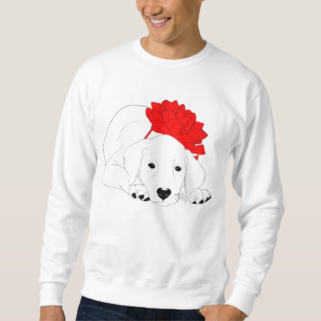 Sweatshirt Chiot de Noël (Devant)