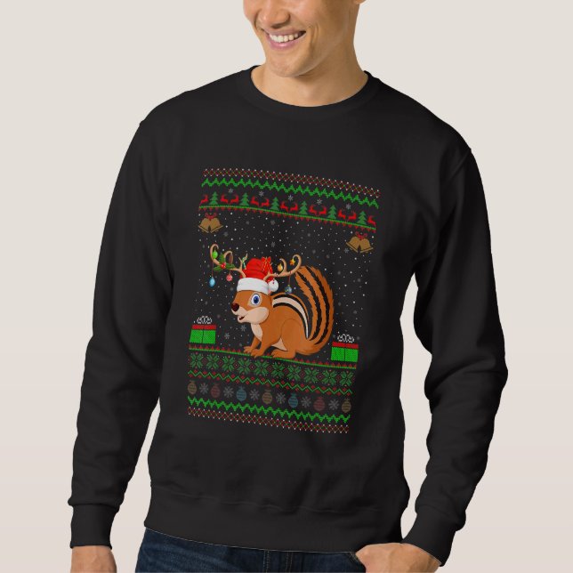 Sweatshirt Chipmunk Santa Hat Correspondant Ugly Chipmunk Chr (Devant)