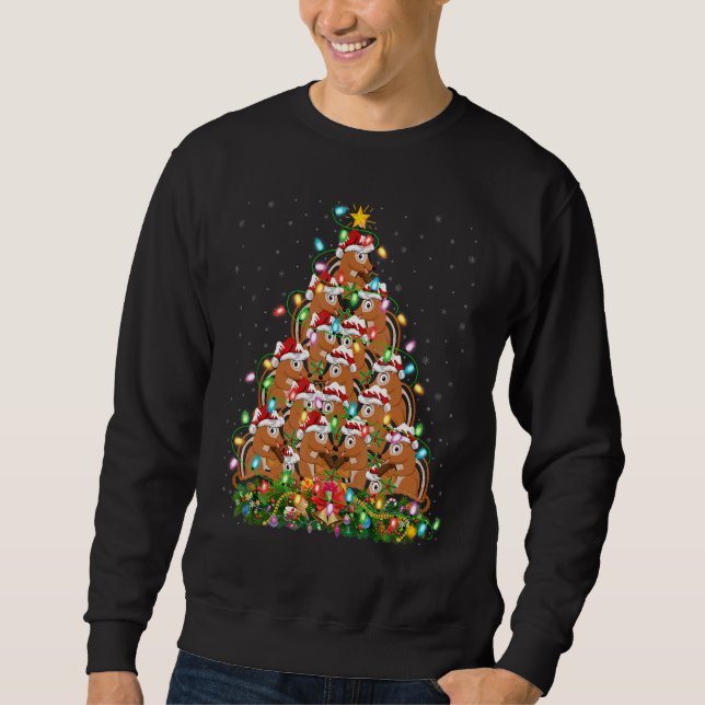 Sweatshirt Chipmunk   Xmas Lights Santa Chipmunk Christmas Tr (Devant)