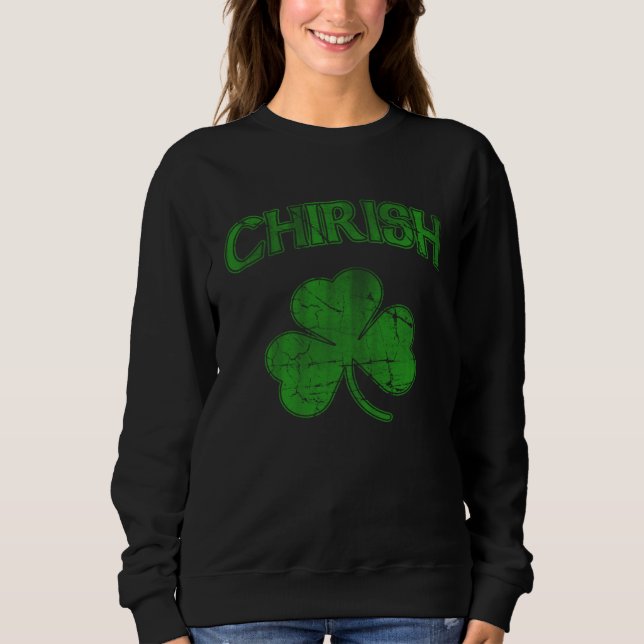 Sweatshirt Chirish Irish Shamrock Chicago Irish St Patricks D (Devant)