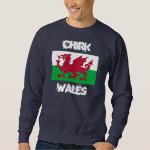 Sweatshirt Chirk, Pays de Galles avec drapeau gallois