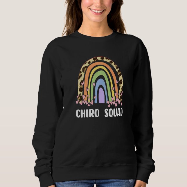 Sweatshirt Chiropractic - Chiro Squad Leopard Rainbow Premium (Devant)