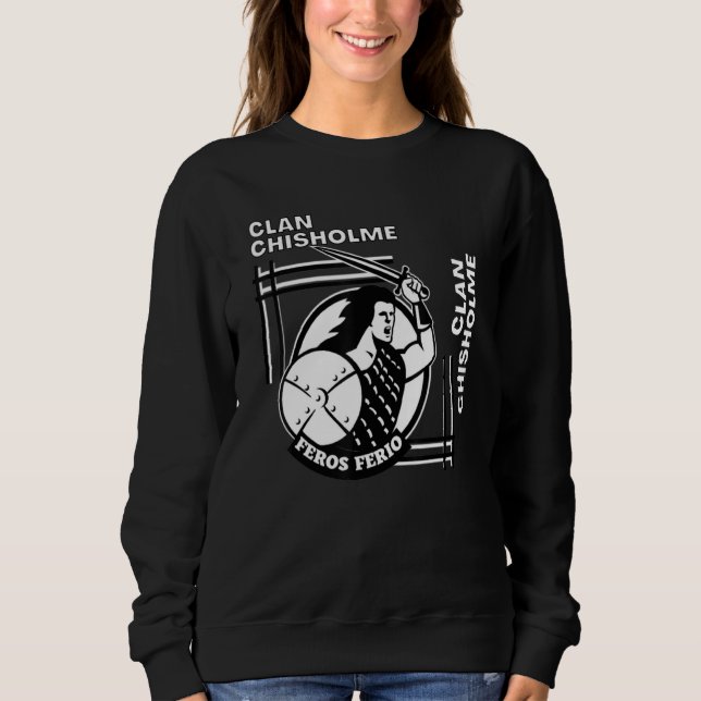 Sweatshirt Chisholme Clan Gaelic Motto Swordsman (Devant)