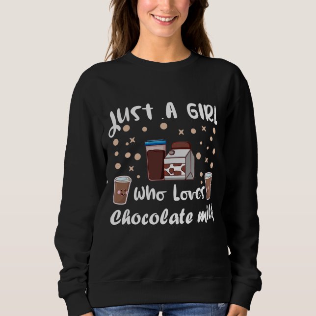 Sweatshirt Chocolat amusant pour filles (Devant)