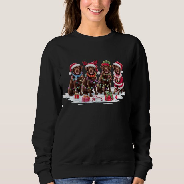 Sweatshirt Chocolat du Labrador Chocolat de Noël (Devant)
