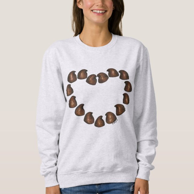 Sweatshirt Chocolat gouttes Coeur Saint Valentin Amour Candy (Devant)