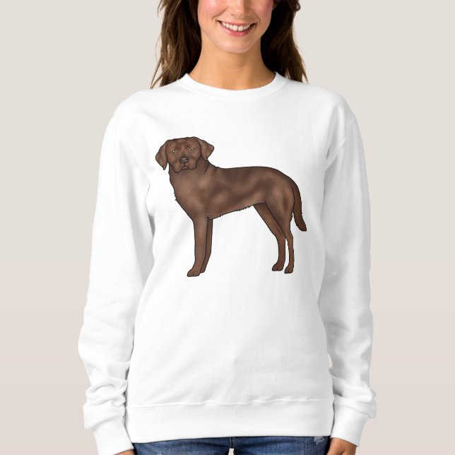 Sweatshirt Chocolat Labrador Retriever mignon Cartoon Chien (Devant)