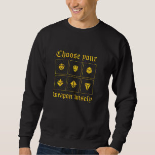 Sweatshirt Choisissez Votre Arme D20 Dice Rpg Tabletop Jeu Ro
