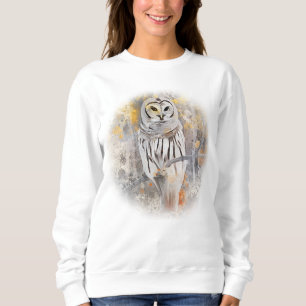 Sweatshirt Chouette à la branche Aquarelle Automne Woodsy