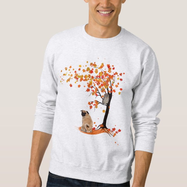 Sweatshirt Chouette carlin Et Arbre Automne Propriétaire Carl (Devant)