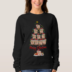 Sweatshirt Chow Chow Chien de Noël Lumières Arbre Chow Chow X