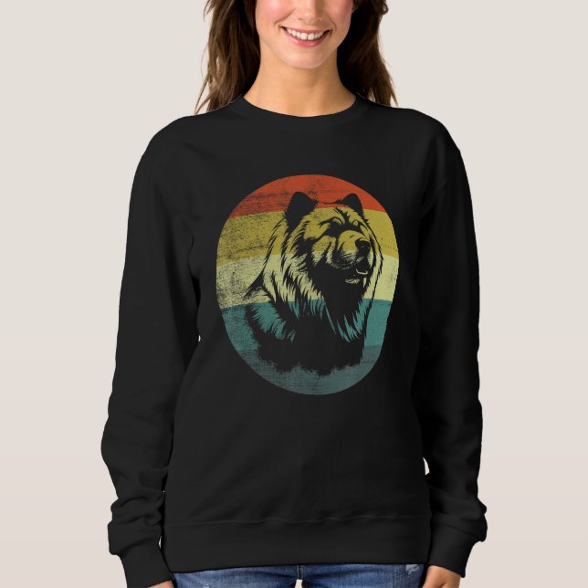 Sweatshirt Chow Chow Dog Retro Design (Devant)