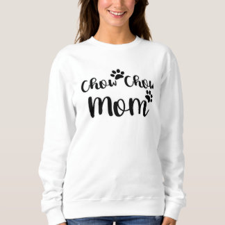 Sweatshirt Chow Chow Maman Pawprint noir et blanc Design