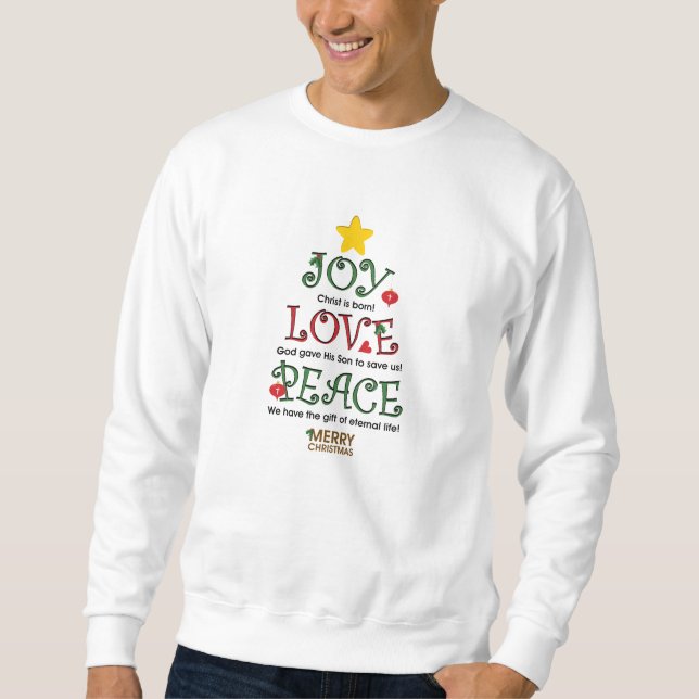 Sweatshirt chrétien d'amour et de paix de joie de (Devant)