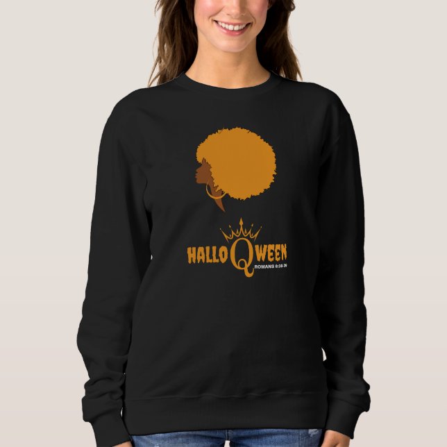 Sweatshirt Christian Halloween AFRO REINE verset de la Bible (Devant)