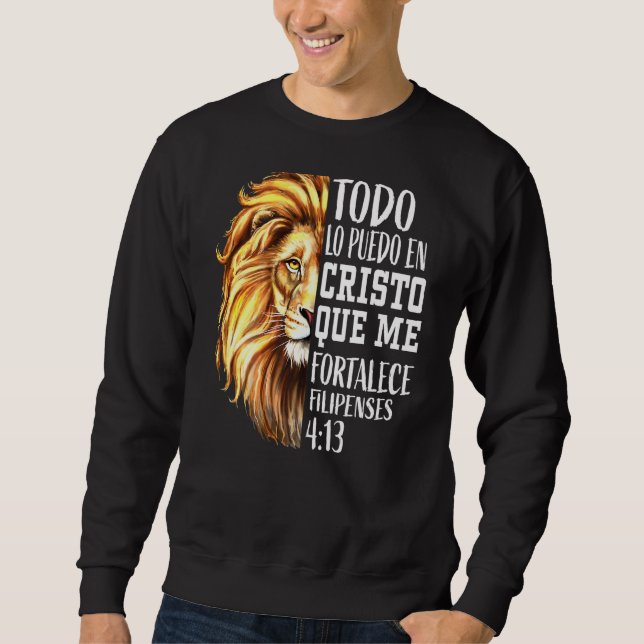 Sweatshirt Christian Men Espagnol Lion Judah Graphisme Sur Le (Devant)