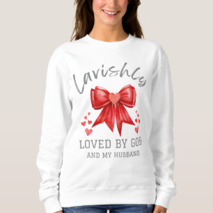 Sweatshirt Christian Valentine LAVISHLY LOVED Coquette Bow