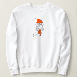 Sweatshirt Christmas Cute Funny Père Noël Girl Cat Nom du des