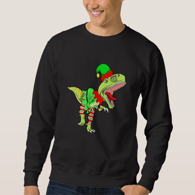Sweatshirt Christmas Dinosaur Elf Boys Kids Teens Xmas  Men (Devant)