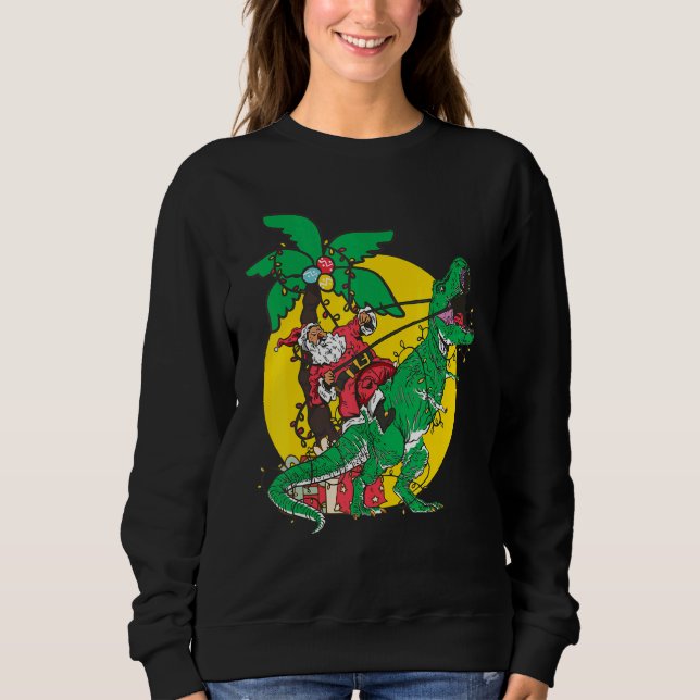 Sweatshirt Christmas Dinosaur Santasaurus Rex Holiday Xmas PJ (Devant)