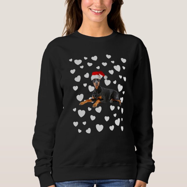 Sweatshirt Christmas Doberman Pinscher Xmas Santa Hat Dog Mom (Devant)