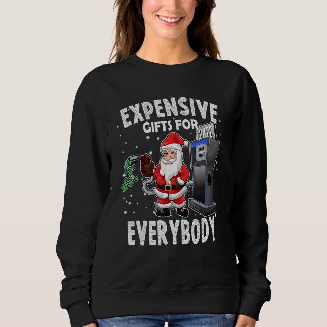 Sweatshirt Christmas Humor  Santa Meme Expensive (Devant)