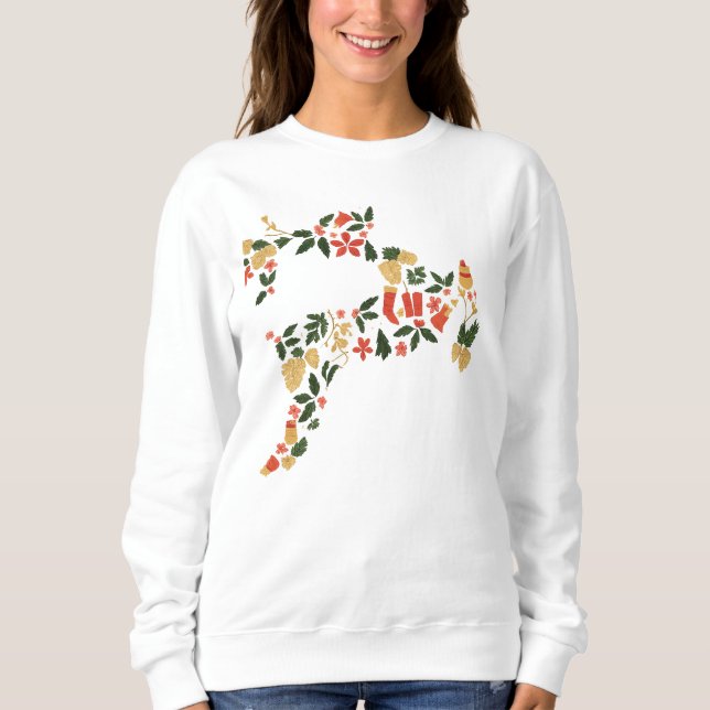 Sweatshirt Christmas Reindeer Collage Hoodie – Festive Holida (Devant)