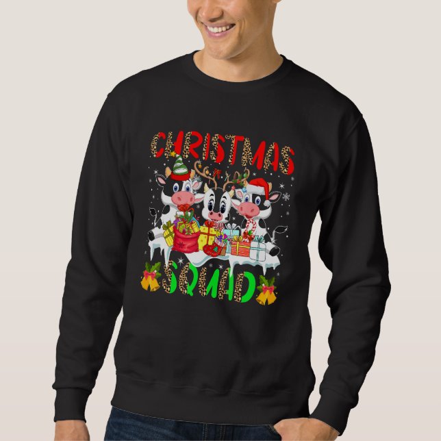 Sweatshirt Christmas Squad Leopard Three Santa Reindeer Elf C (Devant)
