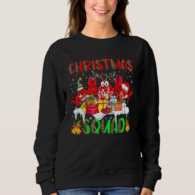 Sweatshirt Christmas Squad Leopard Three Santa Reindeer Elf C (Devant)