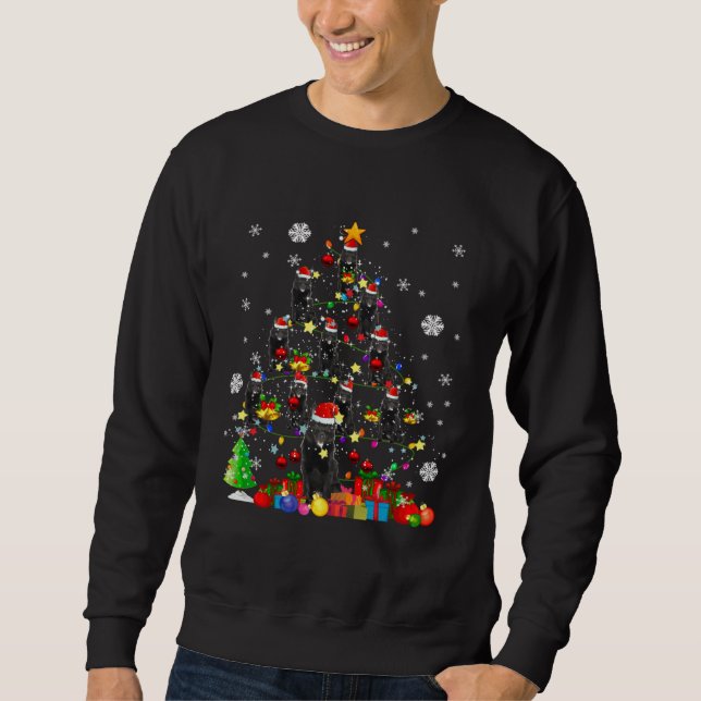 Sweatshirt Christmas Tree Schipperke Christmas Santa Dog (Devant)
