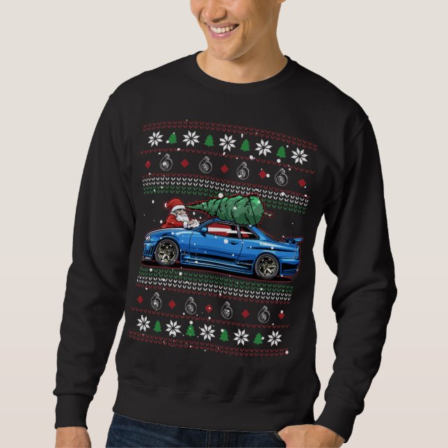 Sweatshirt Christmas Ugly Nissan Skyline R34 ! Cadeau de type (Devant)
