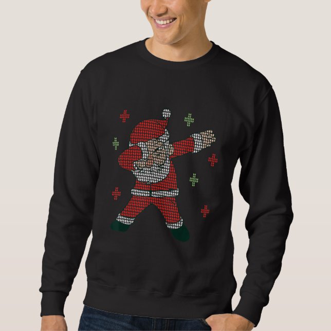 Sweatshirt Christmas Ugly Sweater Cute Xmas Dab Dabbing Santa (Devant)