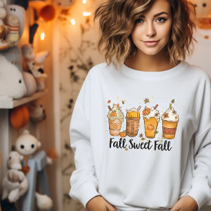 Sweatshirt Chute douce Automne Citrouille Spice Coffee Cup