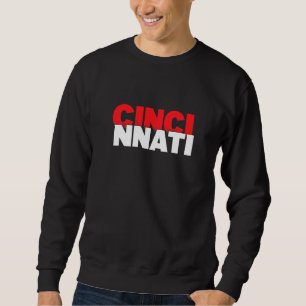 Sweatshirt Cincinnati Ohio, Cincy City White Red Graphisme